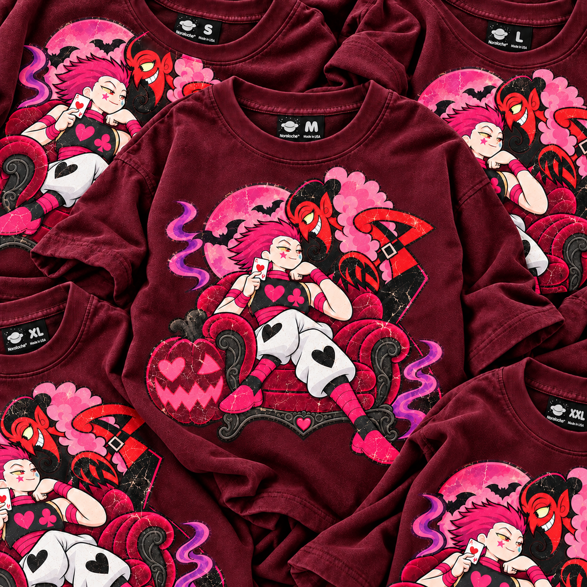 ★ Halloween Hisoka Burgundy T Shirt★