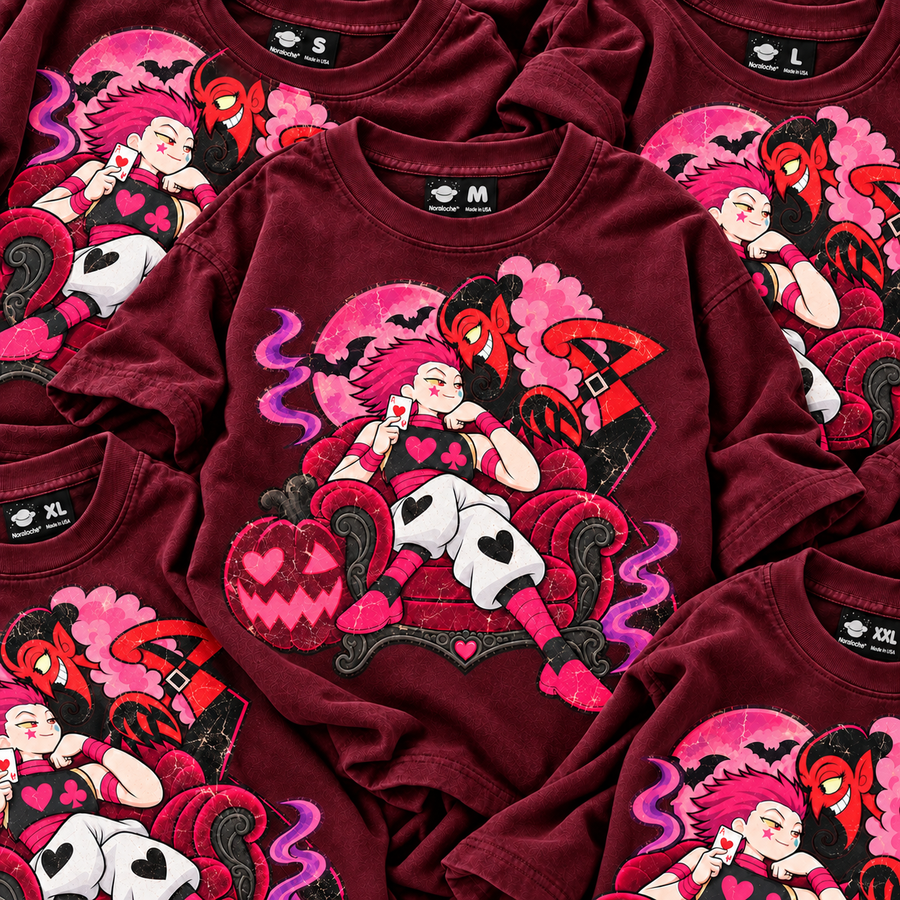 ★ Halloween Hisoka Burgundy T Shirt★